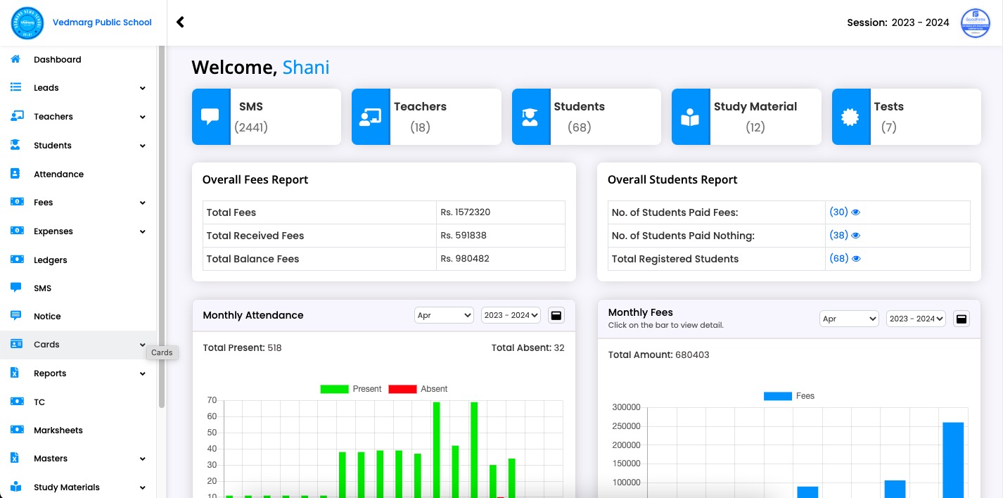 sms management system vedmarg school erp - How To Send SMS in Vedmarg School ERP (DLT Approved Templates) sms-management-system-vedmarg-school-erp