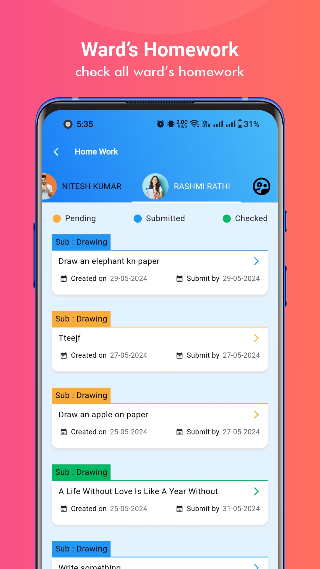 Parents Homework Design