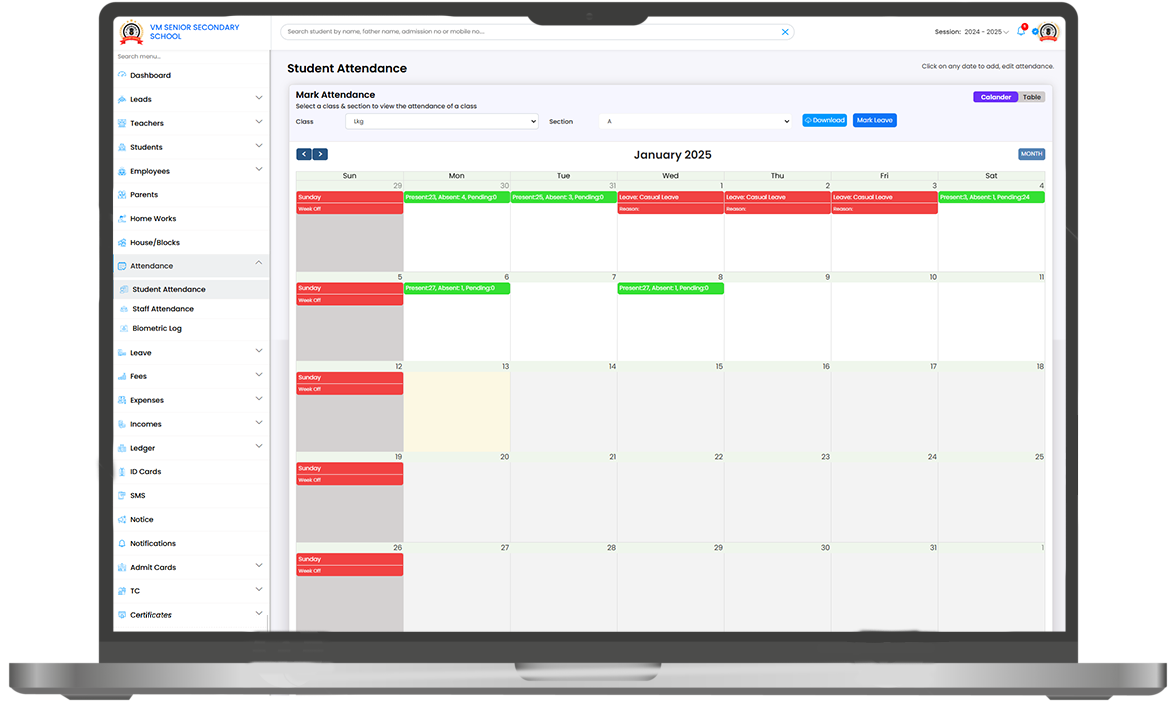 Student attendance - Biometric Attendance Management System