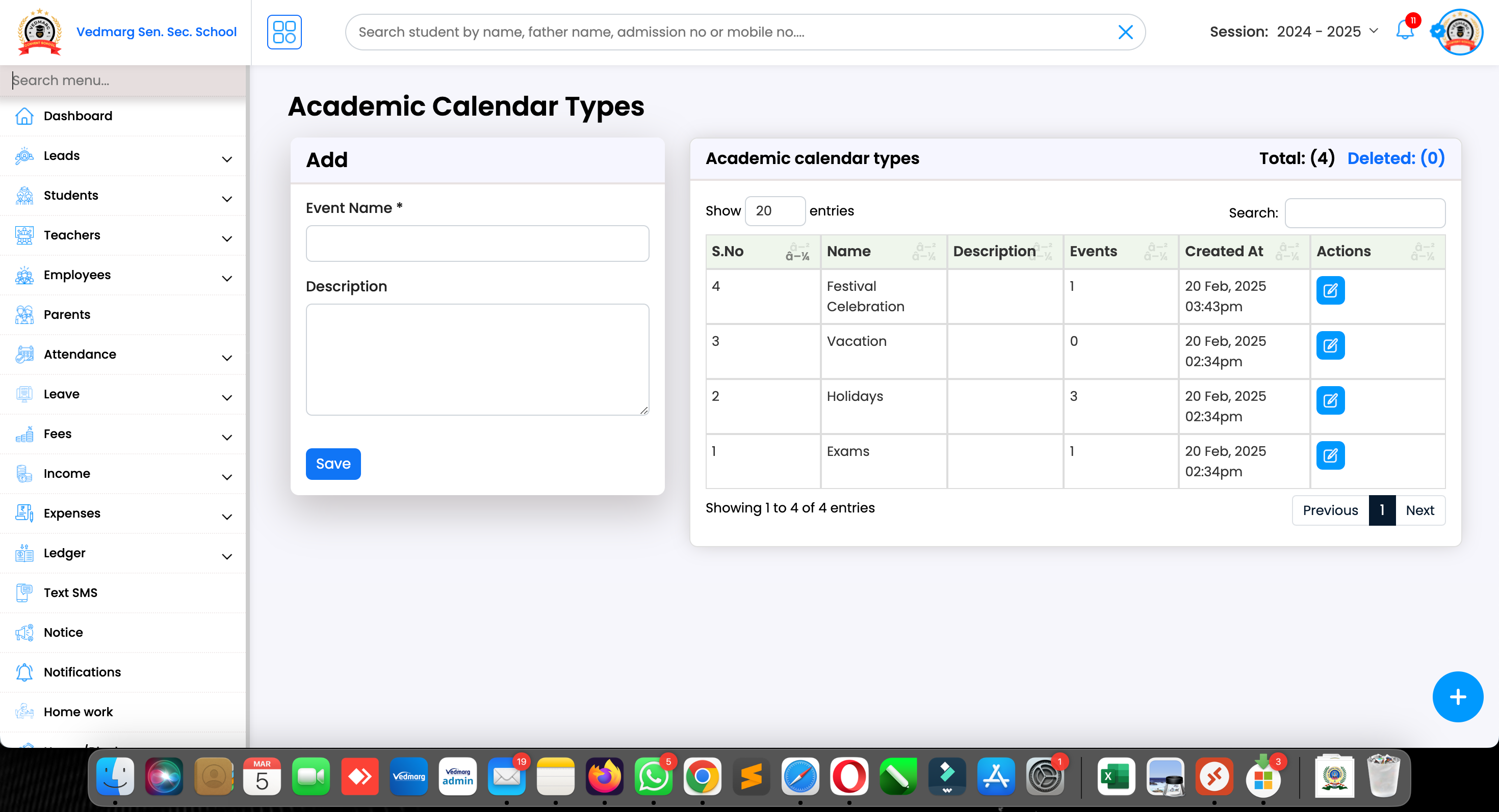 Features of the Academic Calendar Module