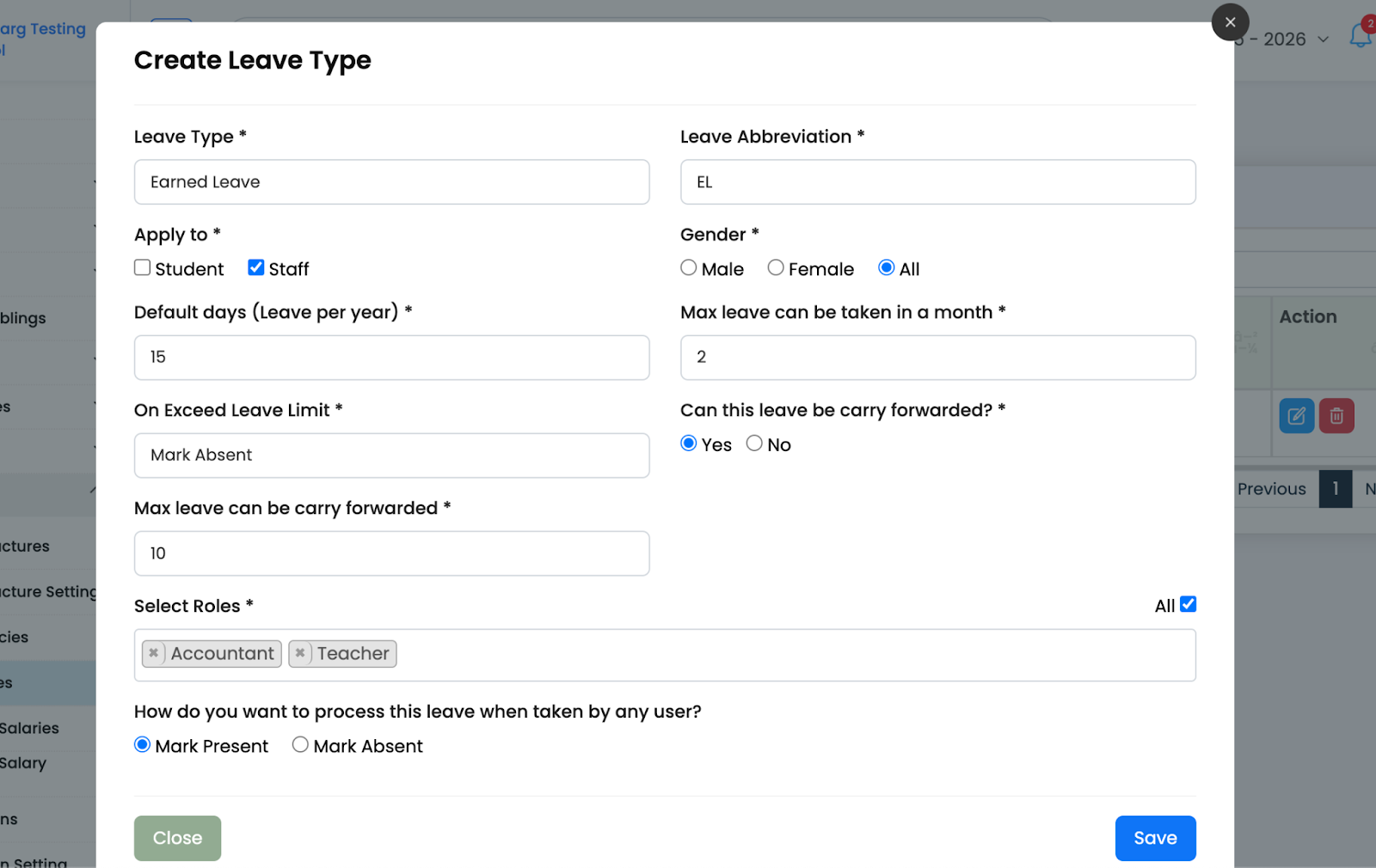 Salary slip template generated from payroll software