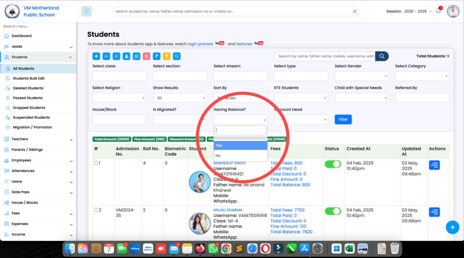 All Students - Update
