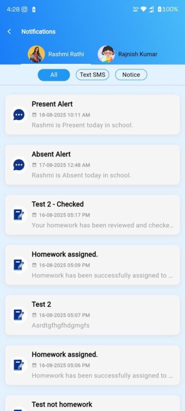 Big Update-Notifications to Parents