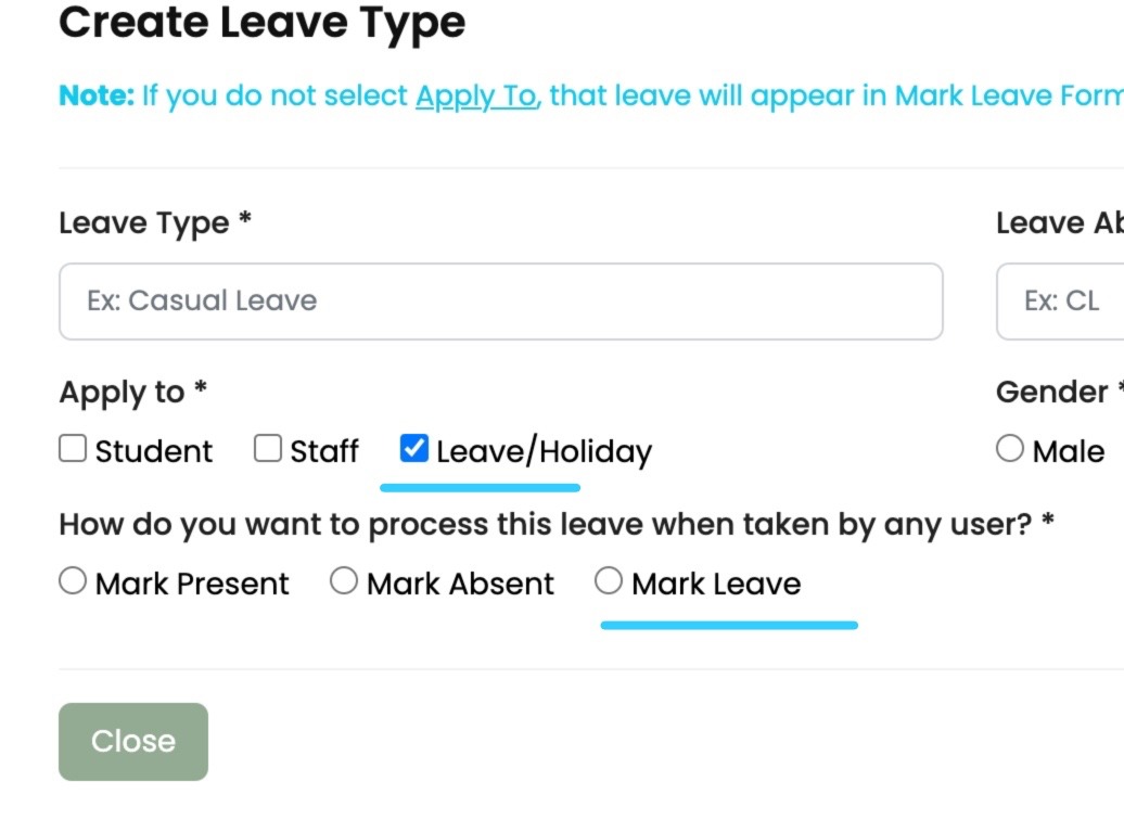 Create Leave Type