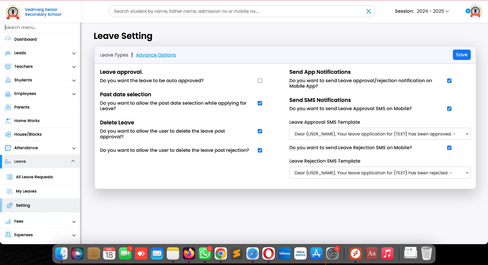 In the advanced options, here are some additional settings to manage as per your requirements