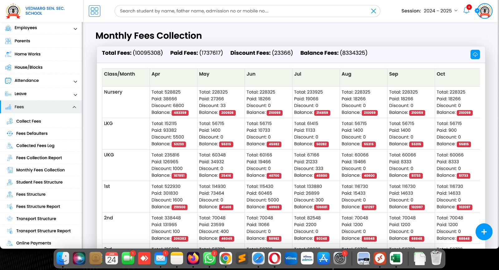 New Update Monthly Fee Collection