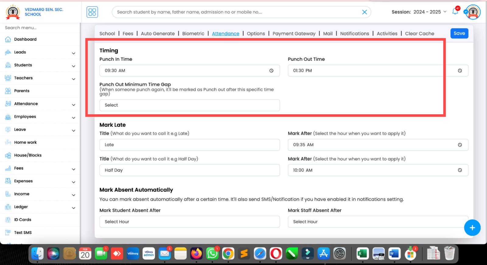 Now admin can set a time gap for punch in and punch out time - Development Updates-3
