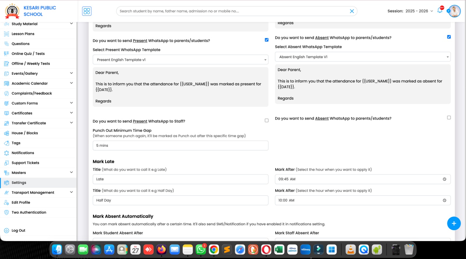 Punch Out Using QR Code attendance