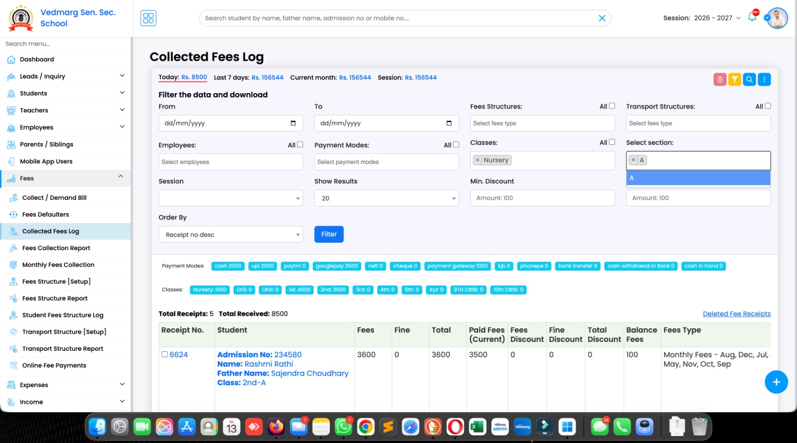 Update on Collected Fee