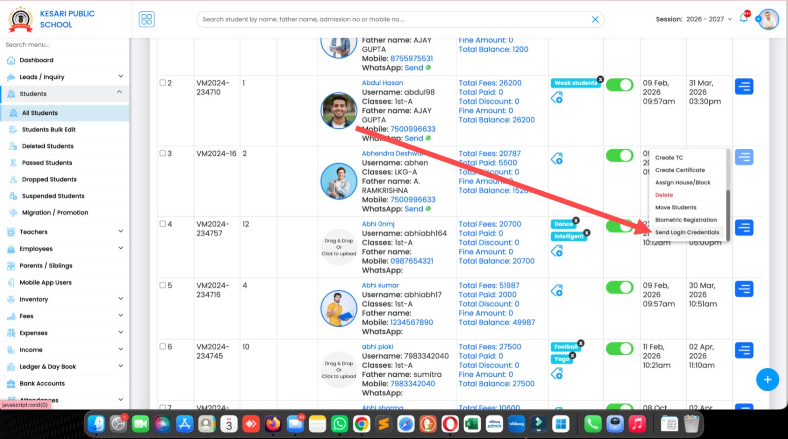 Send Login Credentials